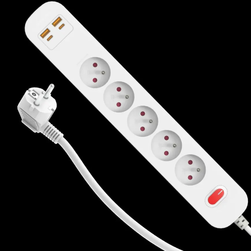 PRODLUŽOVACÍ KABEL 5X ZÁS.+ 2 USB S UZ16A
