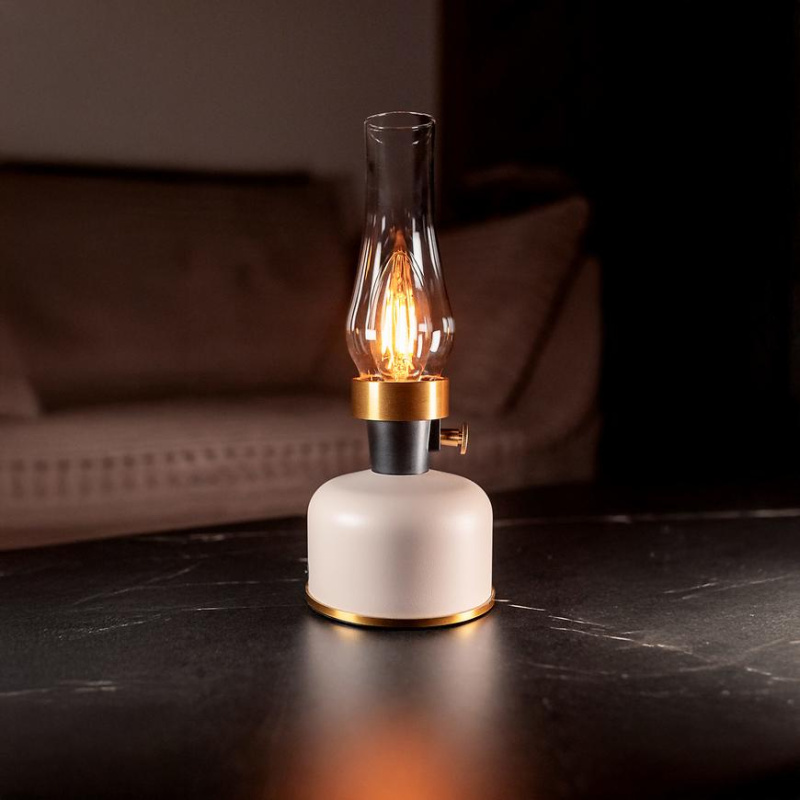Stolní lampa Olia USB IP44 beige