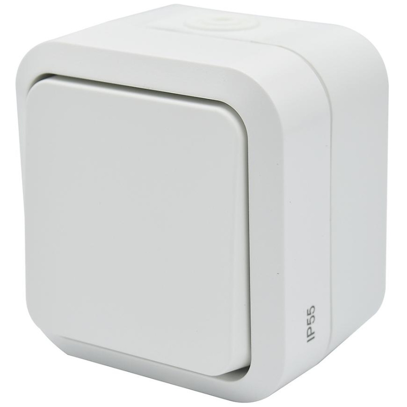 Vypínač zvonkový na omítku Aqua Pro IP55 vodotěsný bílý