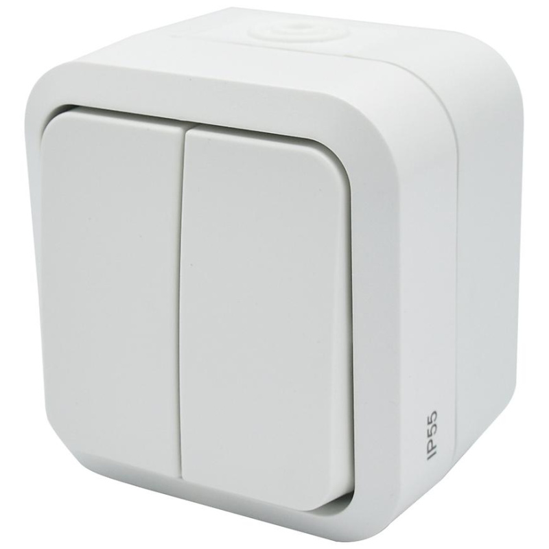 Sériový vypínač na omítku Aqua Pro IP55 vodotěsný bílý