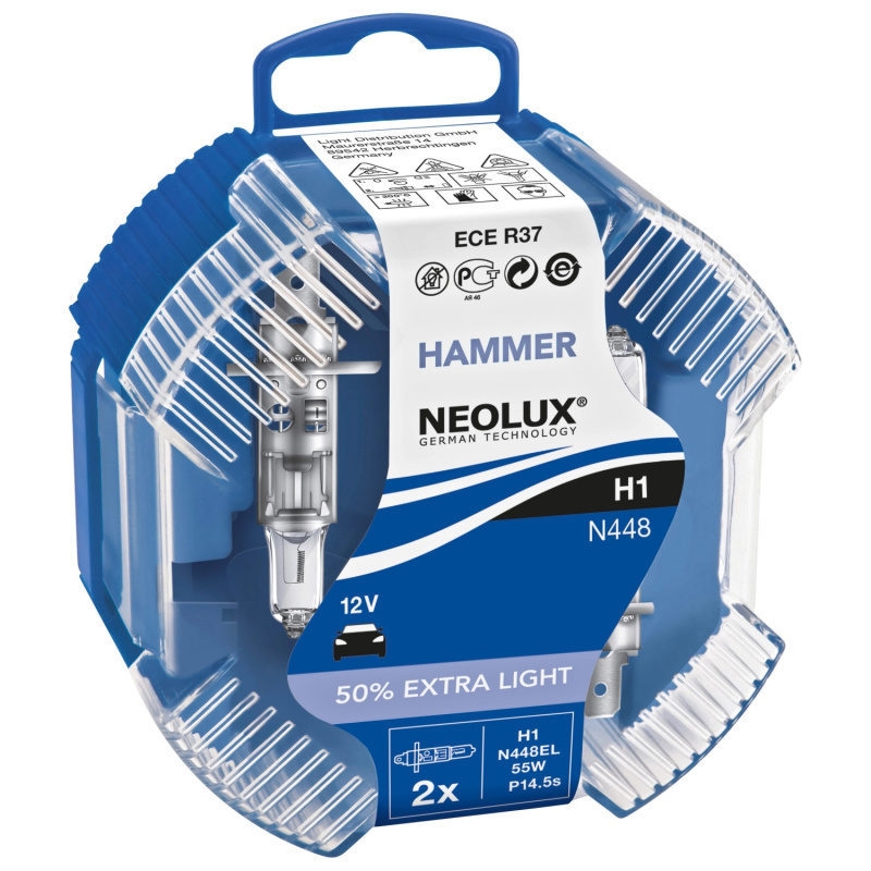 NEOLUX Žárovka do světlometu H1 Extra Light White Hammer box, 2 ks