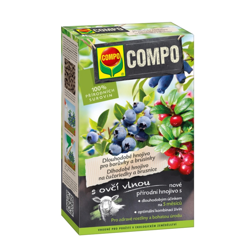 COMPO Dlouhodobé hnojivo pro borůvky s ovčí vlnou 750 g