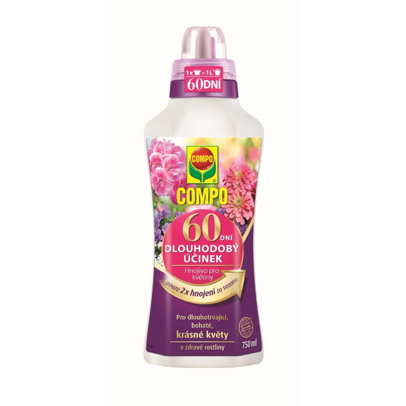 COMPO Hnojivo pro květiny s 60 dní dlouhodobým účinkem 750 ml