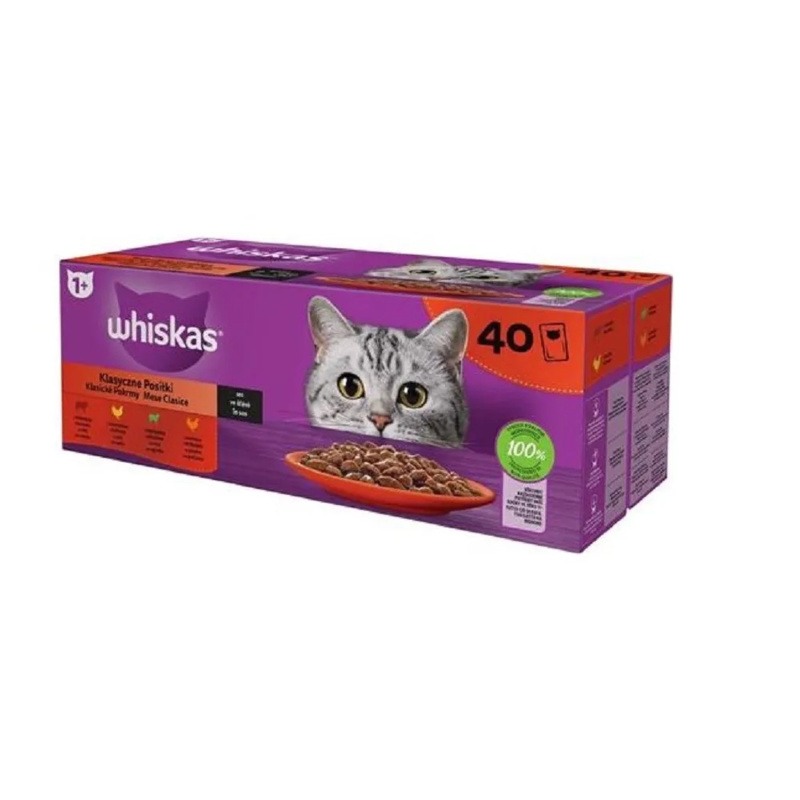 Whiskas Kapsičky pro kočky klasický výběr ve šťávě, 40 ks