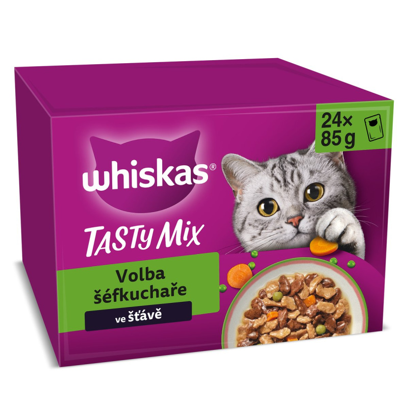 Whiskas kapsička Tasty Mix Chef's Choice ve šťávě 24×85 g