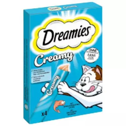 Dreamies Creamy pamlsky s lososem pro kočky 4×10 g