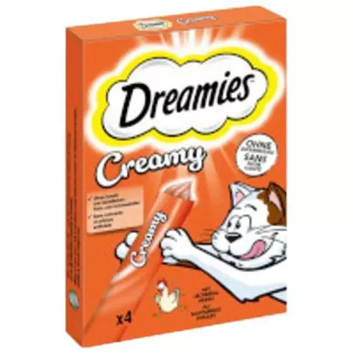 Dreamies Creamy pamlsky s kuřecím masem pro kočky 4×10 g