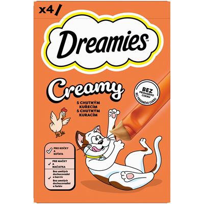 Dreamies Creamy s kuřecím pro kočky 11 x (4 x 10 g)