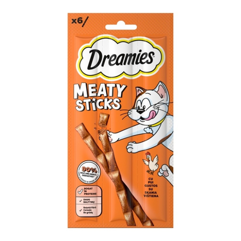 Dreamies Meaty tyčinky s kuřecím pro kočky 6×5 g