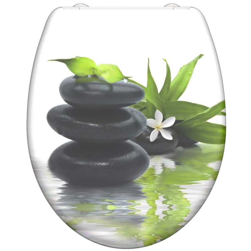 Schütte Wc Prkénko Se Soft-Close Mechanismem Jasmin S Potiskem - Hnědá a bílá