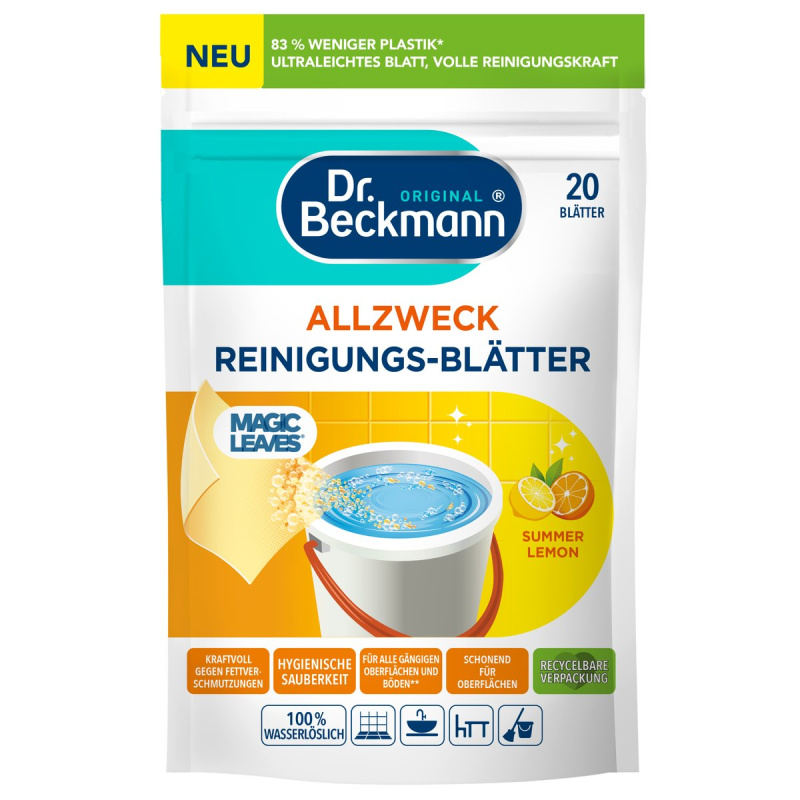 Dr. Beckmann Magic Leaves Summer Lemon univerzální čisticí listy