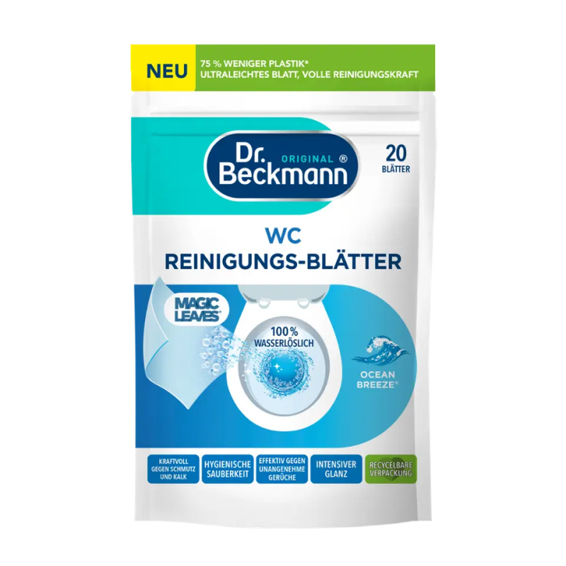 Dr. Beckmann Rozpustné čisticí papírky na WC Ocean Breeze 20 ks