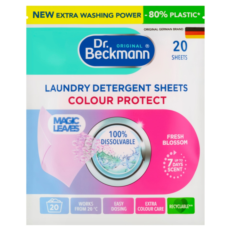 DR.BECKMANN Magic Leaves Color Fresh Blossom Prací ubrousky 20 kusů