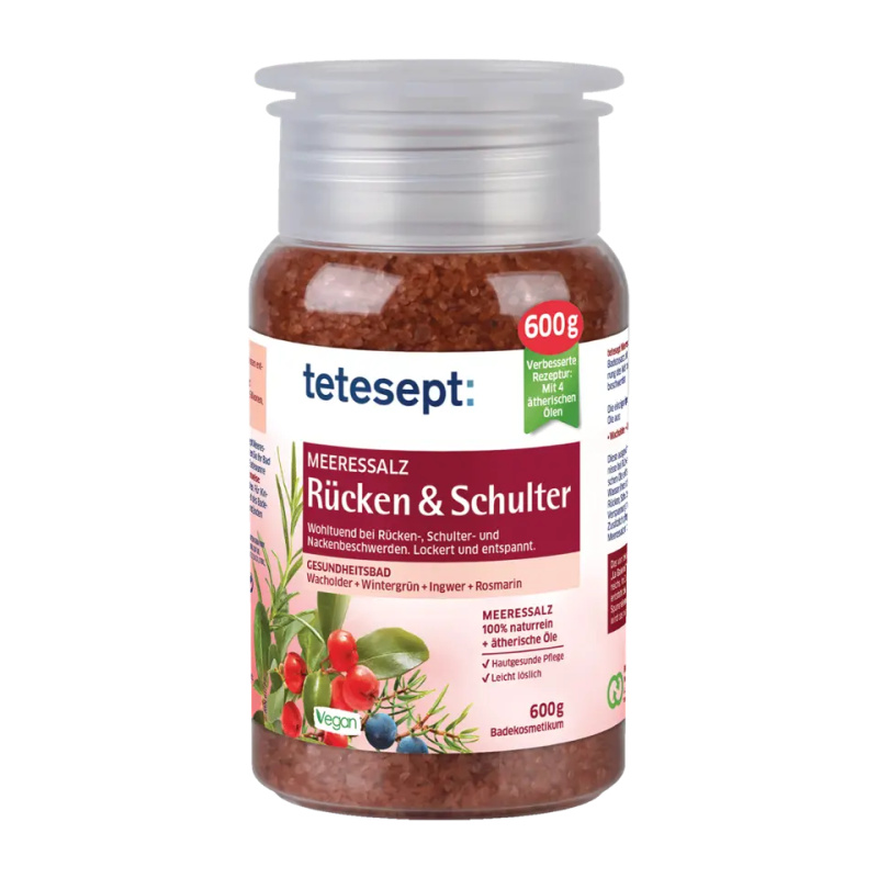 Tetesept Záda a ramena mořská sůl do koupele 600 g