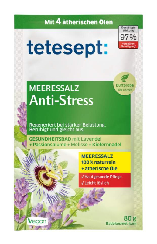TETESEPT Mořská sůl do koupele Protistresová 80 g