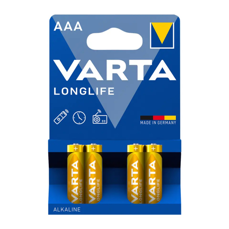 Varta Longlife - alkalické baterie - AAA, 4 ks