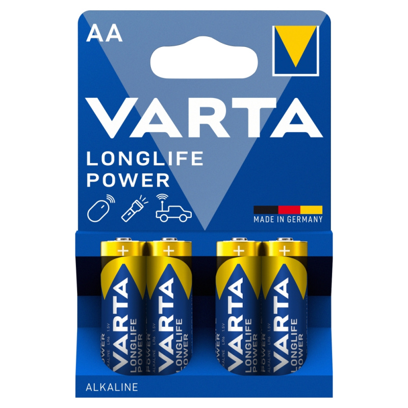 Baterie VARTA Longlife Power AA, LR6 / 1.5 V, tužka 4 ks