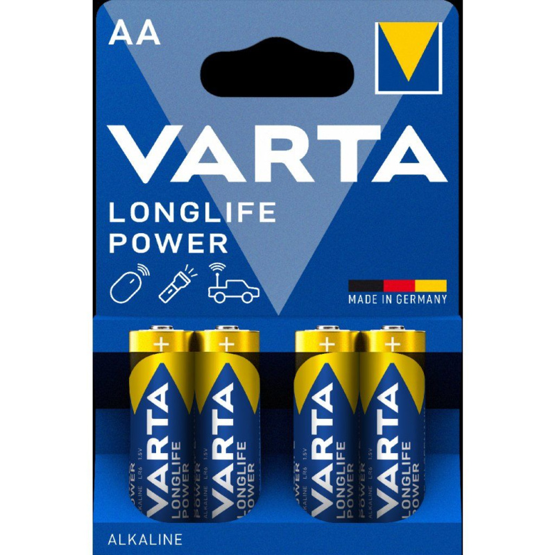 Baterie VARTA Longlife Power AA, LR6 / 1.5 V, tužka 4 ks
