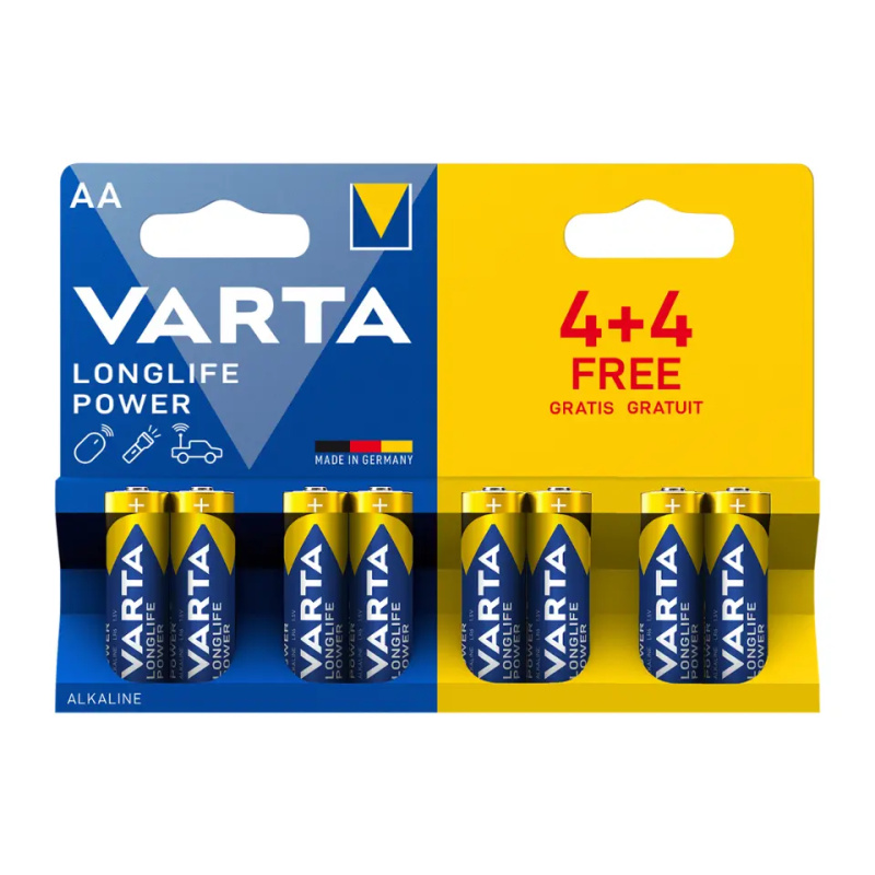 Varta Longlife Power AA 8ks 4906121448 Modrá