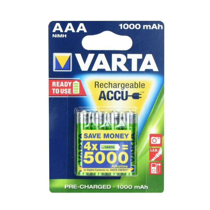Varta Ready to use LR03/4BP AAA nabíjecí baterie 1000 mAh (4ks)