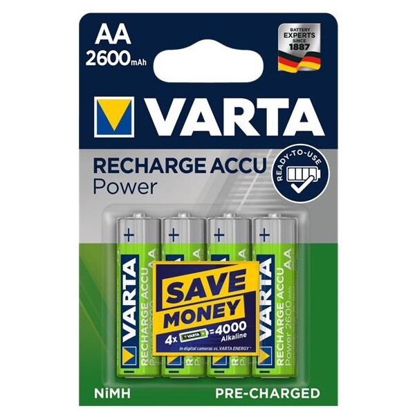 Varta Ready to use LR6/4BP AA nabíjecí baterie 2600 mAh (4ks)