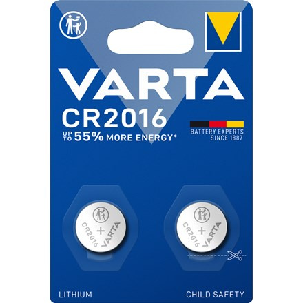 Varta  - lithiová baterie - CR 2016, 3 V, 2 ks
