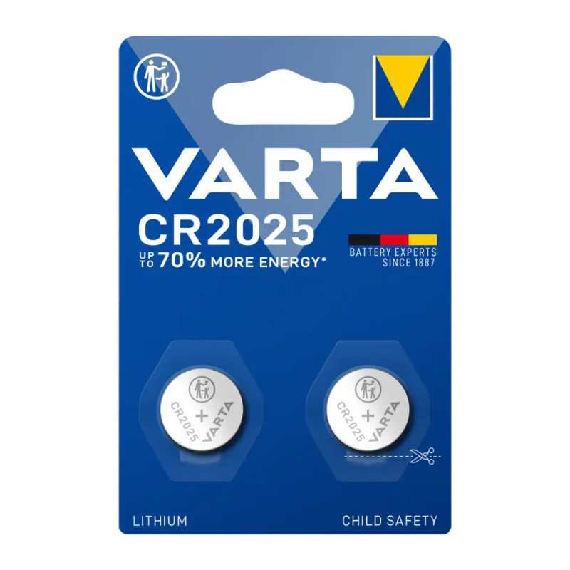 Varta - lithiová baterie - CR 2025, 3 V, 2 ks