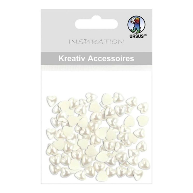 Plastová srdíčka - krémová (50ks)