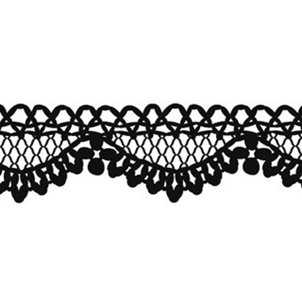 Samolepicí papírová washi páska - černá krajka (1ks)