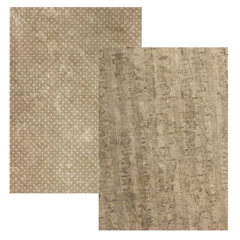 Fotokarton A4 (5ks) vintage noty 300g/m2