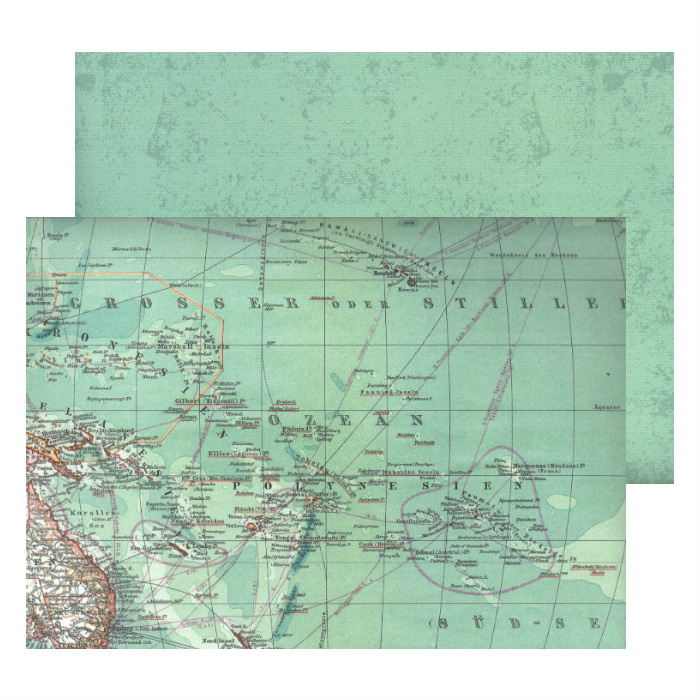 Fotokarton 22,7x32,7cm oboustranný mapa Polynésie 300g/m2