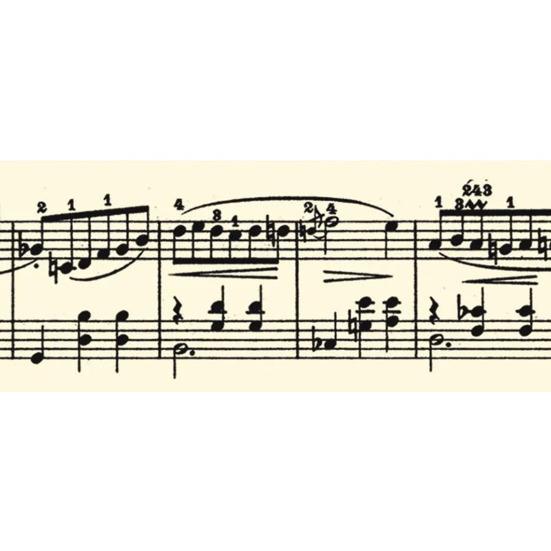 Samolepicí papírová washi páska - notová osnova (1ks)