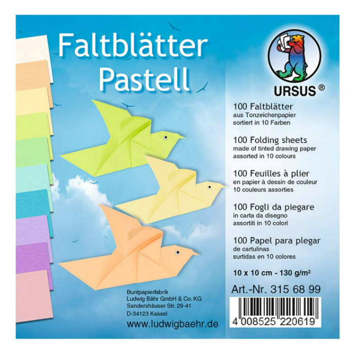 Papíry na origami 10x10cm (100ks) duha