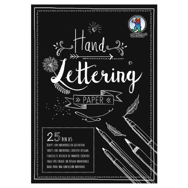 Skicák na Hand Lettering 210g/m2 A5 (25ks) černý