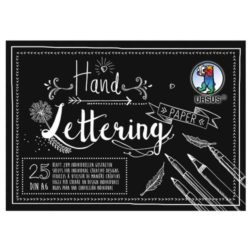 Skicák na Hand Lettering 210g/m2 A6 (25ks) černý