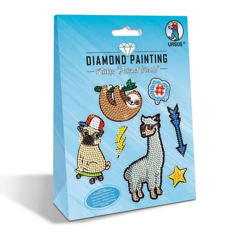 Diamond Art kreativní sada samolepky - Zvířecí kamarádi (7ks)