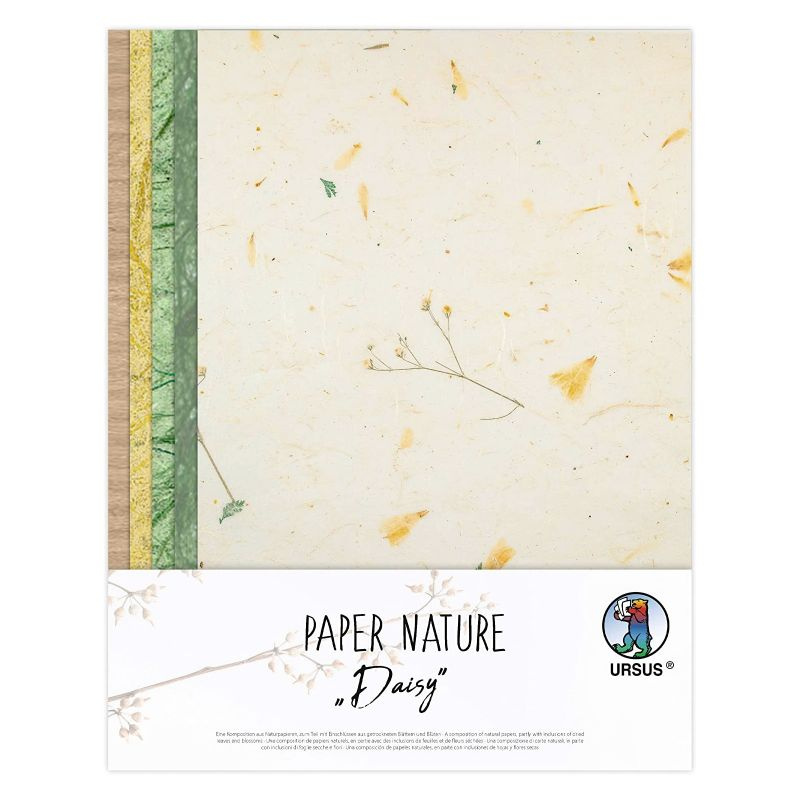 Přírodní papír se zelenými kvítky sada 25/35/80g/m2 (11ks)