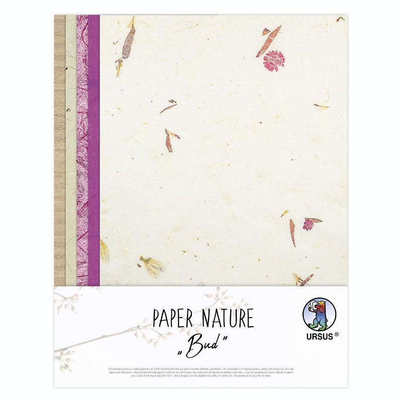 Přírodní papír s fialovými kvítky sada 25/35/80g/m2 (11ks)