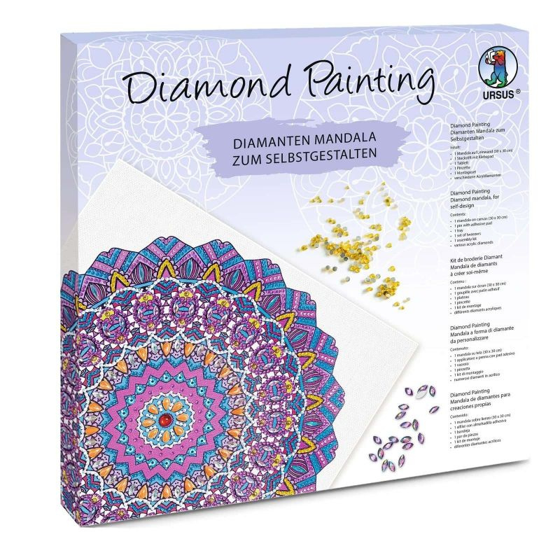 Diamond Art Painting umělecká sada - Mandala fialovomodrá