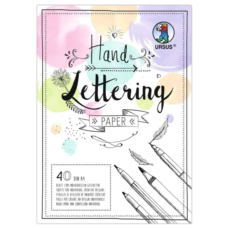 Skicák na Hand Lettering 130/300g/m2 A4 (40ks) mix 5 barev