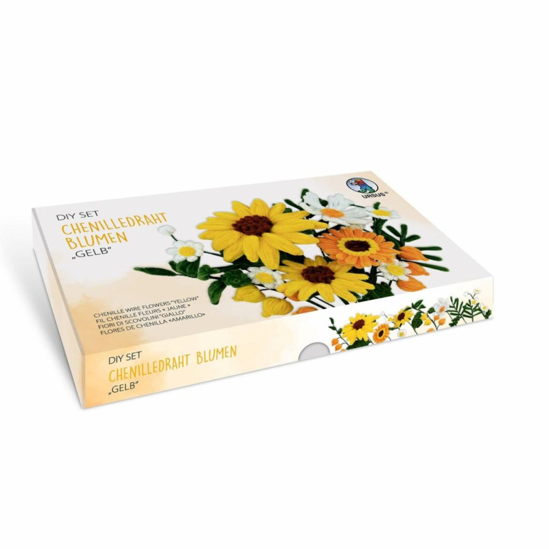 Kreativní sada kytice z modelovacích drátků - žlutá