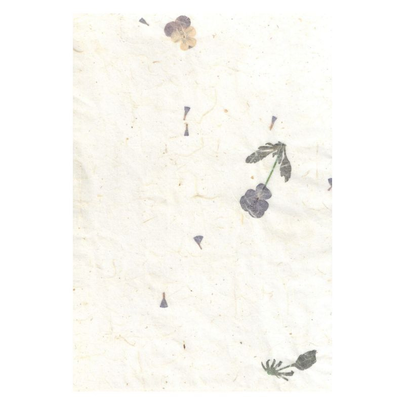 Přírodní papír s kvítky 35g/m2 (5ks)