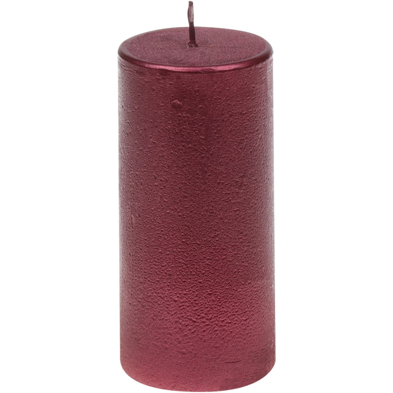 Steinhart Válcová svíčka Rustic-Glanz, staročervená, pr. 5,8 x 12 cm