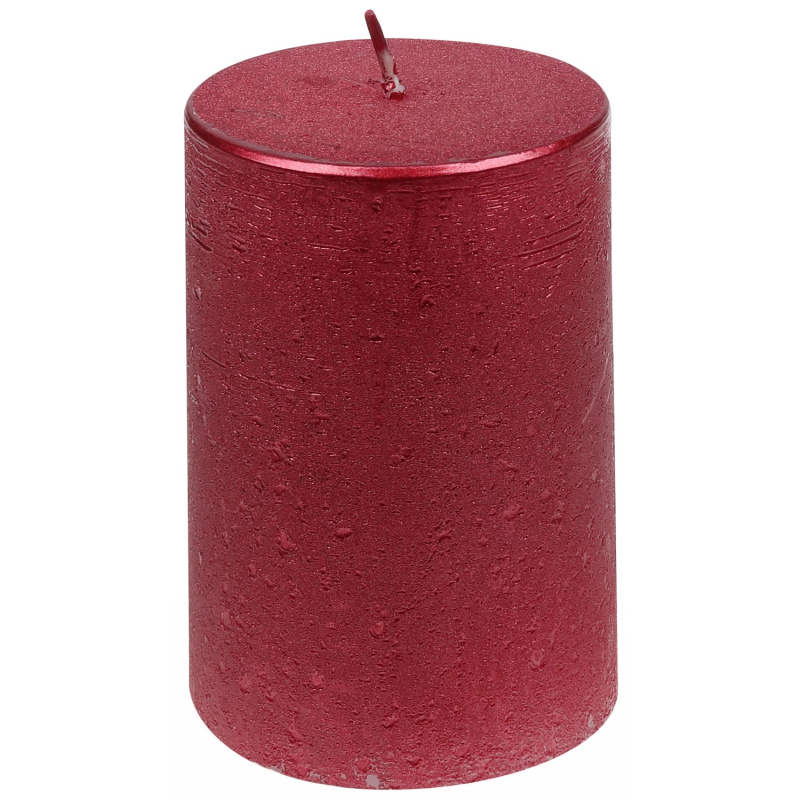 Steinhart Válcová svíčka rustikální lesklá rubínová pr. 68 x 100 mm