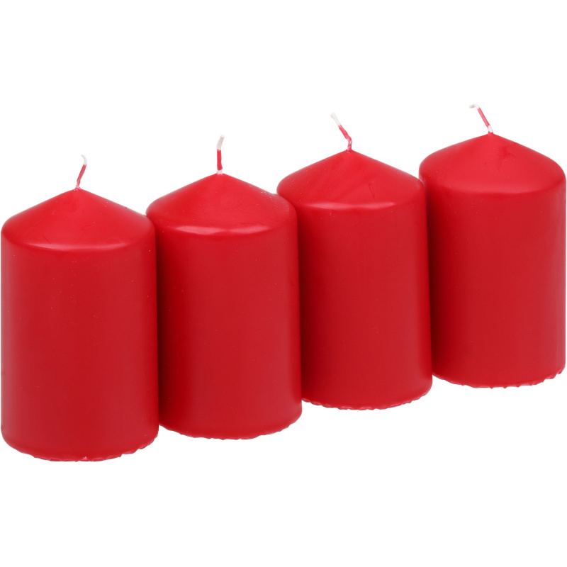 Steinhart Válcová svíčka rubínová 4 ks, pr. 57 x 100 mm