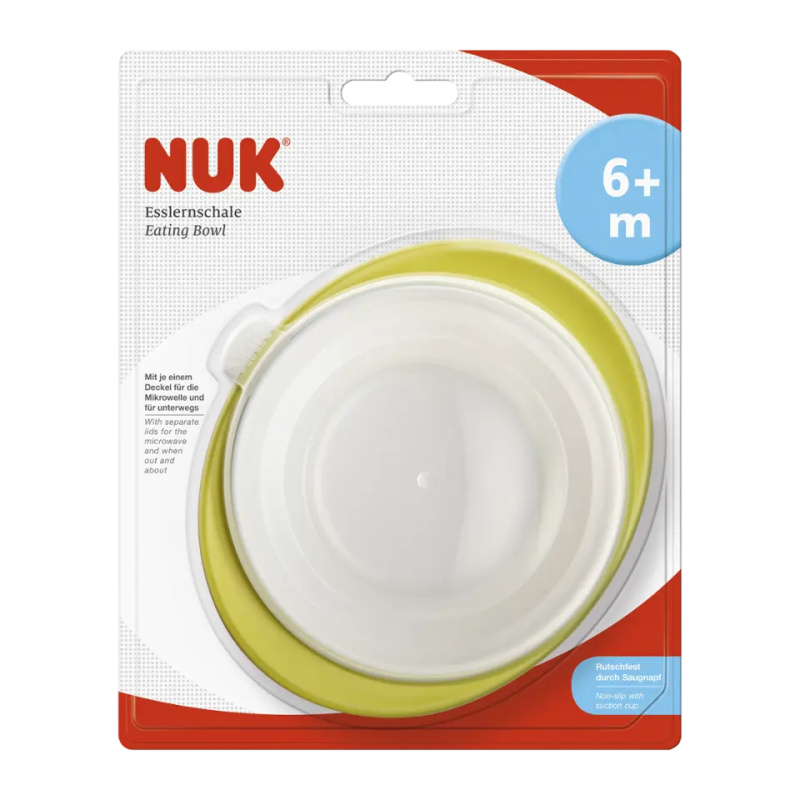 NUK Easy Learning Dětská miska se 2 víčky a přísavkou modrá
