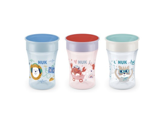 NUK hrnek Magic Cup s víčkem 230ml červená