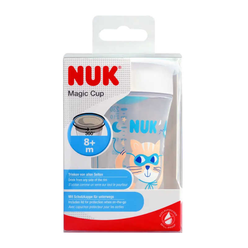 NUK hrnek Magic Cup s víčkem 230ml červená