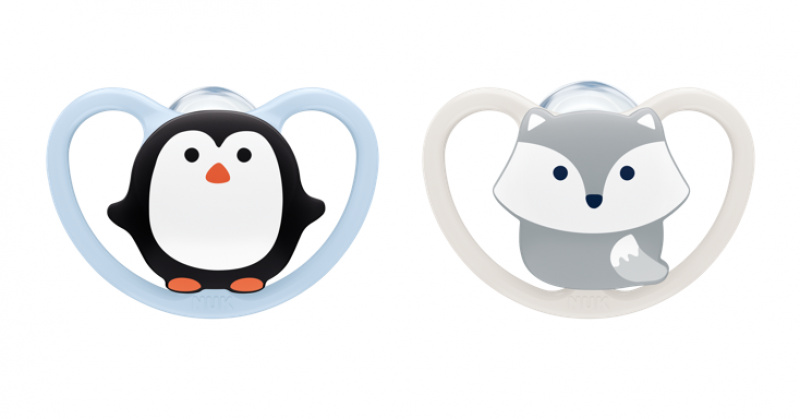 NUK Dudlík silikonový Space V1 (0-6m) 1ks tučňák