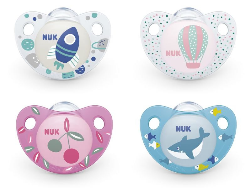 NUK Dudlík silikonový Trendline V2 (6-18m) modrá se žralokem